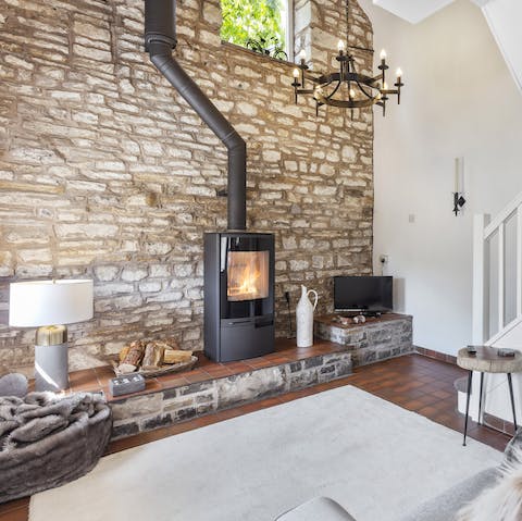 Warm your toes by the fire after exploring the local area