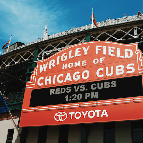 Join flocks of fans on the metro heading to Wrigley Field – the iconic stadium is one of Chicago's most recognisable landmarks