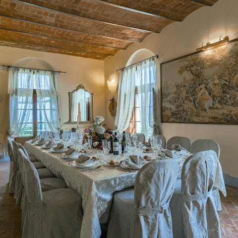Enjoy an Italian feast in the formal dining room