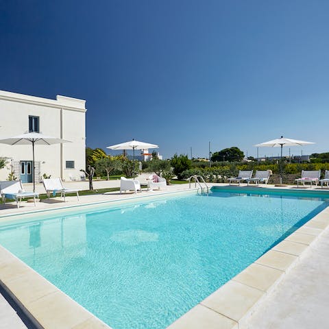 Take a break from the Sicilian sun to cool off in the private pool