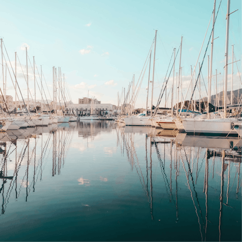 Watch the boats to and fro from Palermo Port