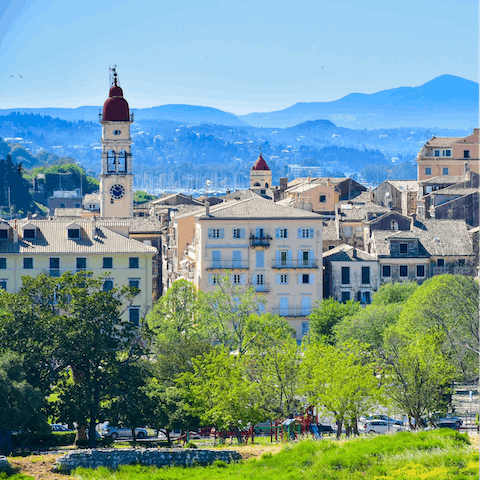 Visit charming Corfu Town – it's just six kilometres away