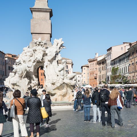 Stay just steps away from the Piazza Navona