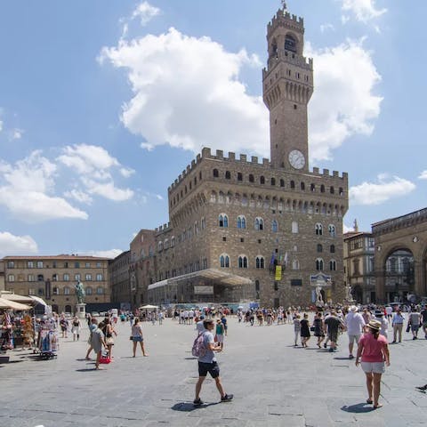 Explore Piazza della Signoria, ten minutes away on foot