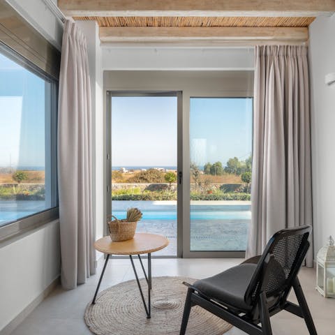 Take in far-reaching views from your chic air-conditioned living space