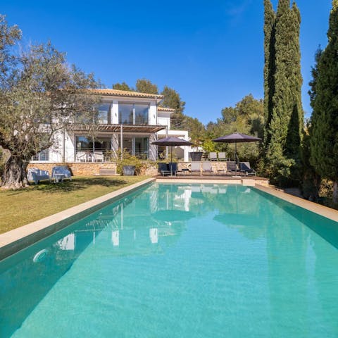 Swim in the private pool to cool off in the Spanish heat