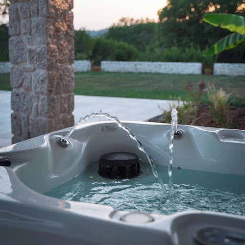 Take your relaxation to the next level and soak in the hot tub