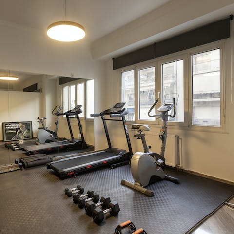 Keep on top of your fitness goals in the private gym