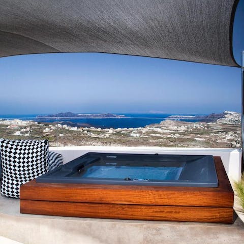 Watch the sunset from the Jacuzzi on your private terrace