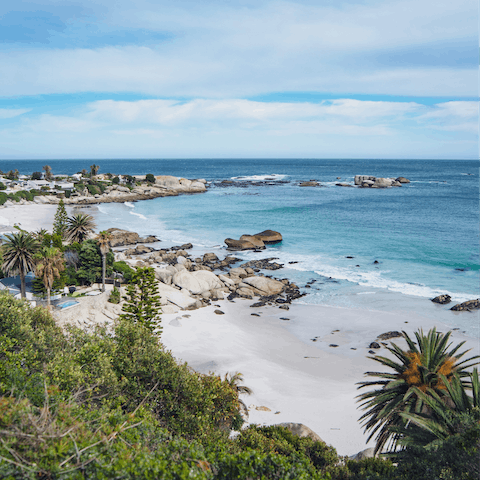 Head down to Clifton Beach, just a stone's throw away, with stunning palm trees and golden sands