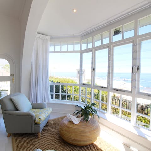 Enjoy the stunning panoramic ocean views from your bay window