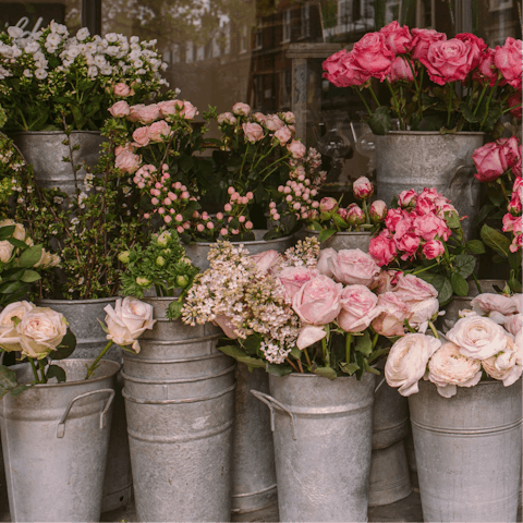 Pick up some flowers from the Sunday Queen's Park Farmers' Market, a five-minute stroll away