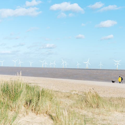 Head to Caister-On-Sea's sandy, dog-friendly beach, just a ten-minute stroll away