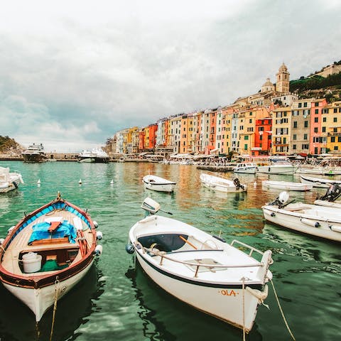 Stroll along Portovenere's colourful waterfront, just a short walk away