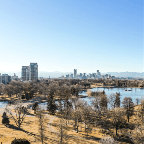 Stay in leafy University Park, only a fifteen-minute drive away from downtown Denver