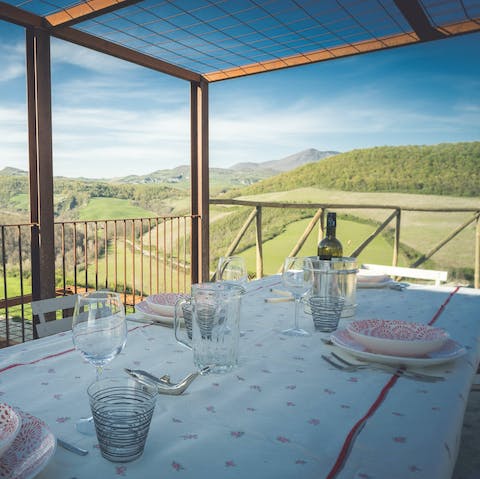 Dine alfresco and take in the gorgeous sweeping views