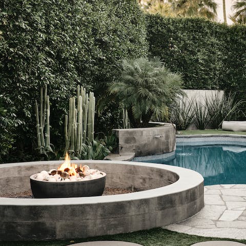 Wind down around the outdoor fire pit