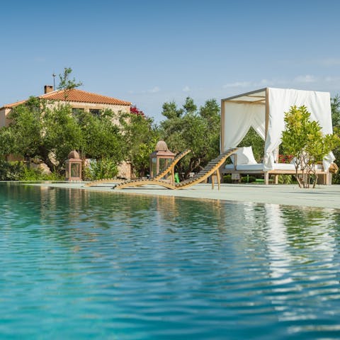 Cool off from the sun in the private swimming pool