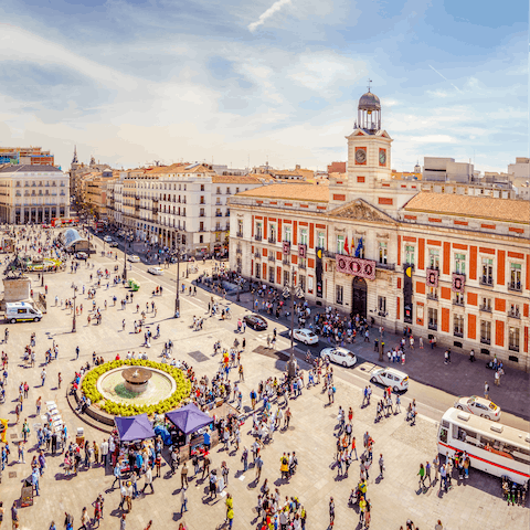 Stay just a two-minute walk from central Plaza Mayor 