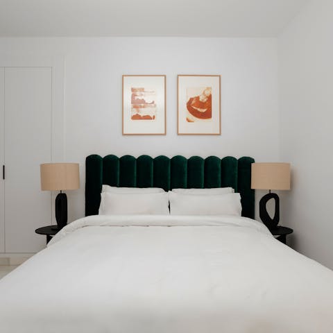 Enjoy a restful night's sleep in the chic bedrooms
