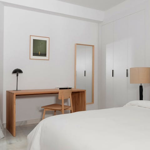 Keep an eye on business at the dedicated laptop-friendly desk