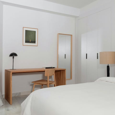 Keep an eye on business at the dedicated laptop-friendly desk