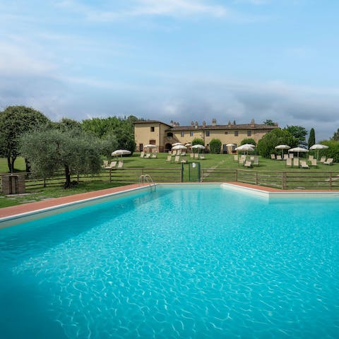 Swim in the communal pool as the quiet of nature surrounds you