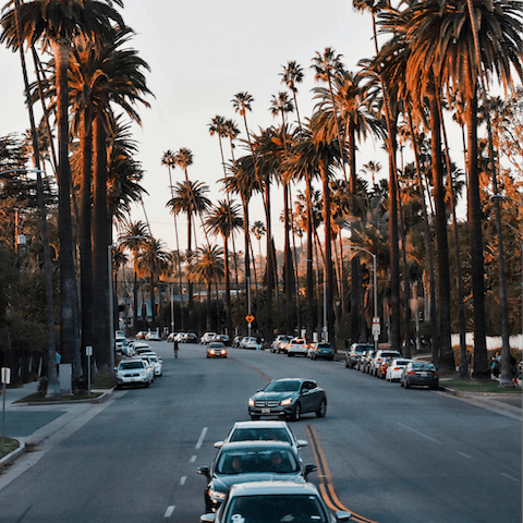 Drive down the iconic Sunset Boulevard nearby