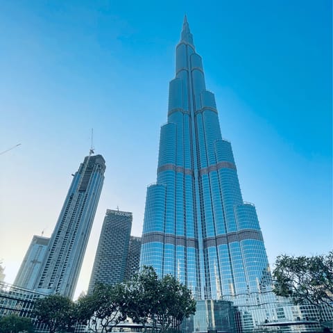 Enjoy a spot of sight–seeing, starting with the Burj Khalifa