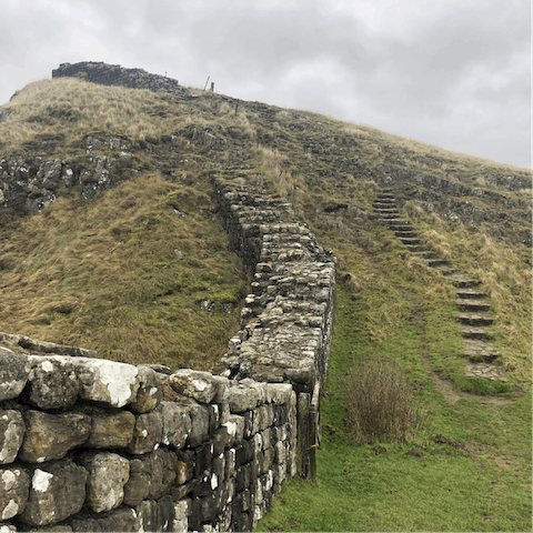 Take a day trip to Northumberland National Park – a half-hour away – and hike the picturesque landscape