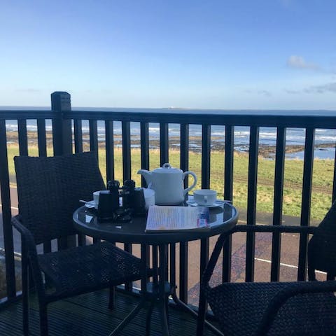 Soak up the sea views on the private balcony, the perfect spot to enjoy a cup of tea or evening tipple