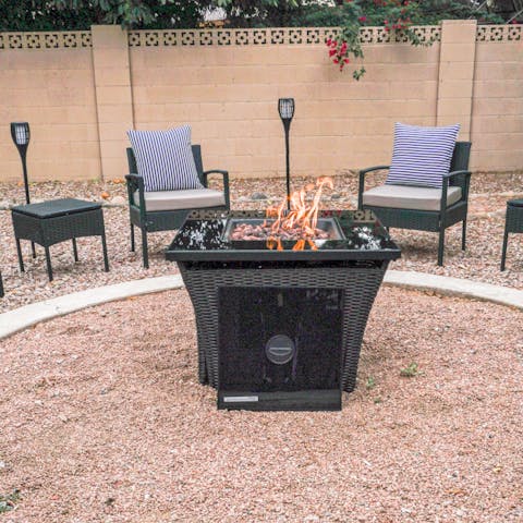 Wind down around the outdoor fire pit
