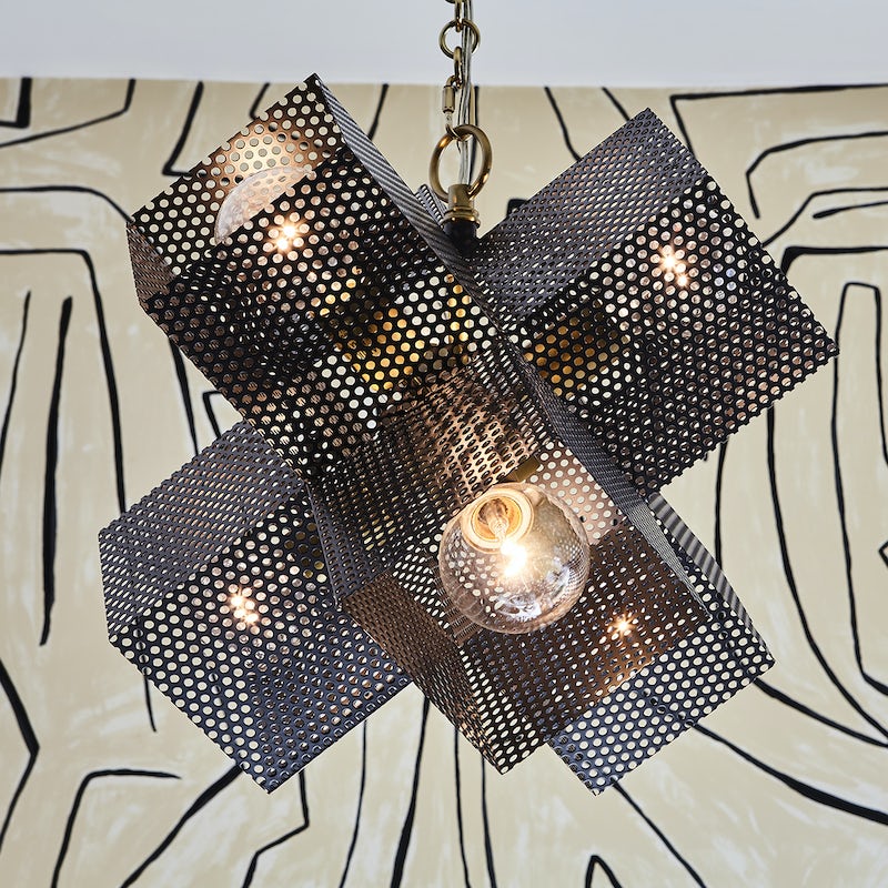 A funky yet fitting light fixture