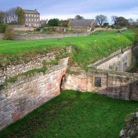 Wander the perimeters of the building and spot Berwick-upon-Tweed's old town walls
