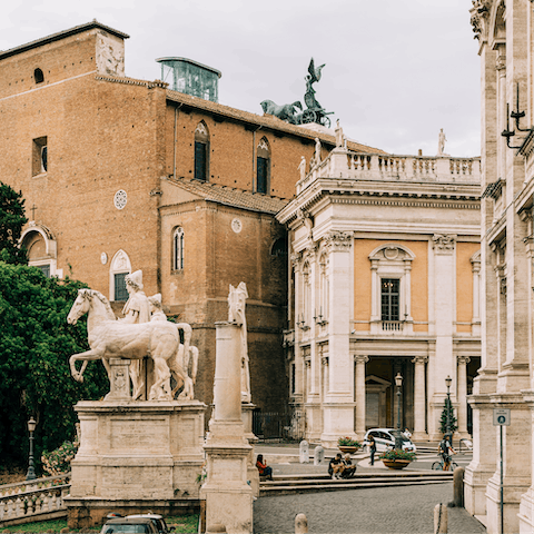 Climb one of the Seven Hills of Rome in five minutes to reach Campidoglio 