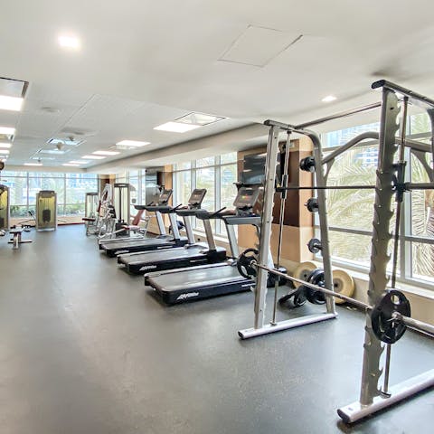 Enjoy energising workouts in the shared gym 