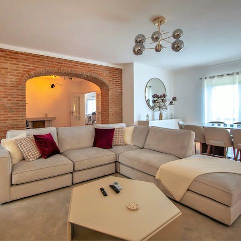 Gather together in one of several living areas to plan your activities for the day