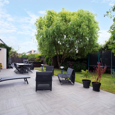 Relax outside in the private, enclosed garden