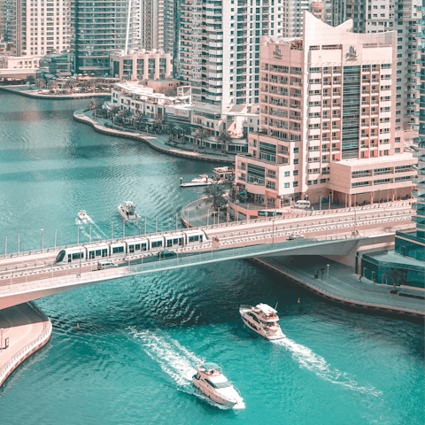 Stay in the bustling Dubai Marina, just a short walk from JBR Beach