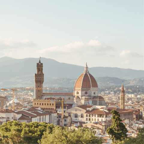 Drive to Florence in fifty minutes for a day of galleries, wine, and fine cuisine