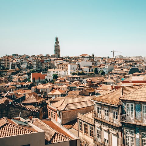 Explore the area, including the Clérigos Church, a short stroll away