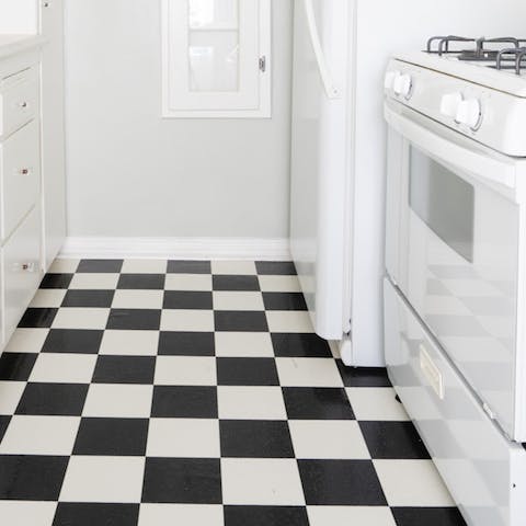 The checkerboard tiles