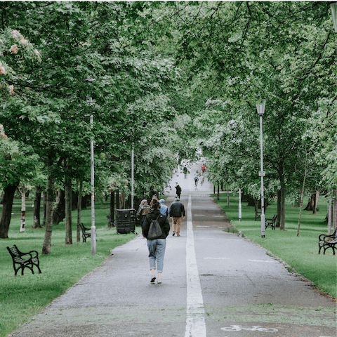 Enjoy a leisurely stroll along the tree-lined paths of The Meadows