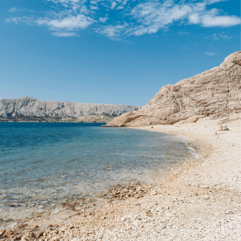 Stroll along a variety of beaches, such as Belvedere beach  – only an eight-minute drive away