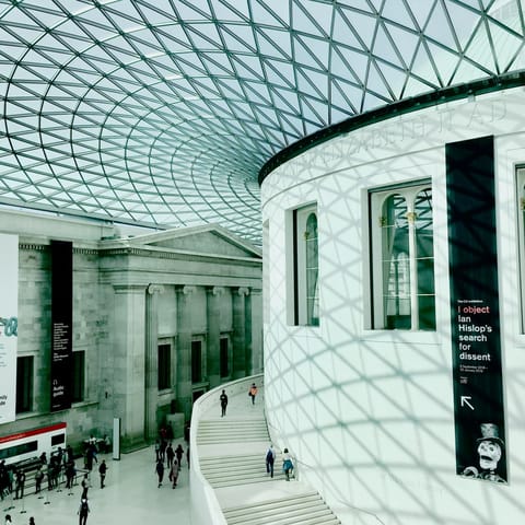 Admire the vast historical and cultural collections of The British Museum