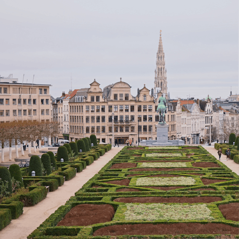 Stay in a busy section of the city just steps away from Mont des Arts
