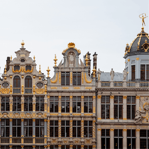 Walk five minutes and reach Grand Place, home to stunning gilded buildings and lively eateries