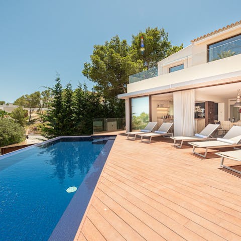 Cool off from the Ibizan sun in the private infinity pool