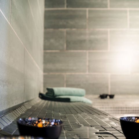 Sweat it out in the onsite hammam and steam room