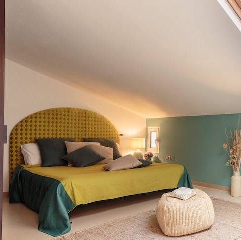 Get a good night's sleep in the uniquely decorated bedrooms